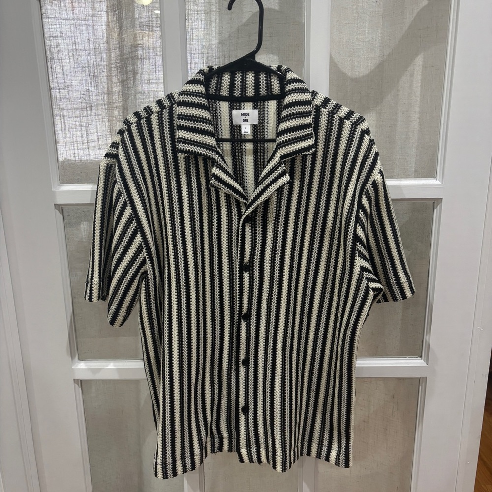 Striped Black and White Men's Shirt